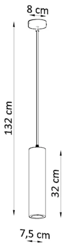 Lampa wisząca Siegg z ceramiki cylindryczna średnica 7,5 cm biała