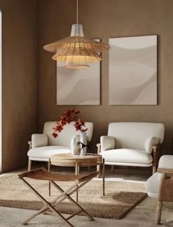 Lampa wisząca Silley brązowo-biała