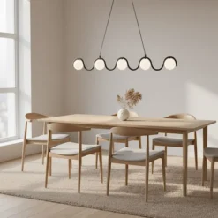 Lampa wisząca Sinus x5 biało-czarna