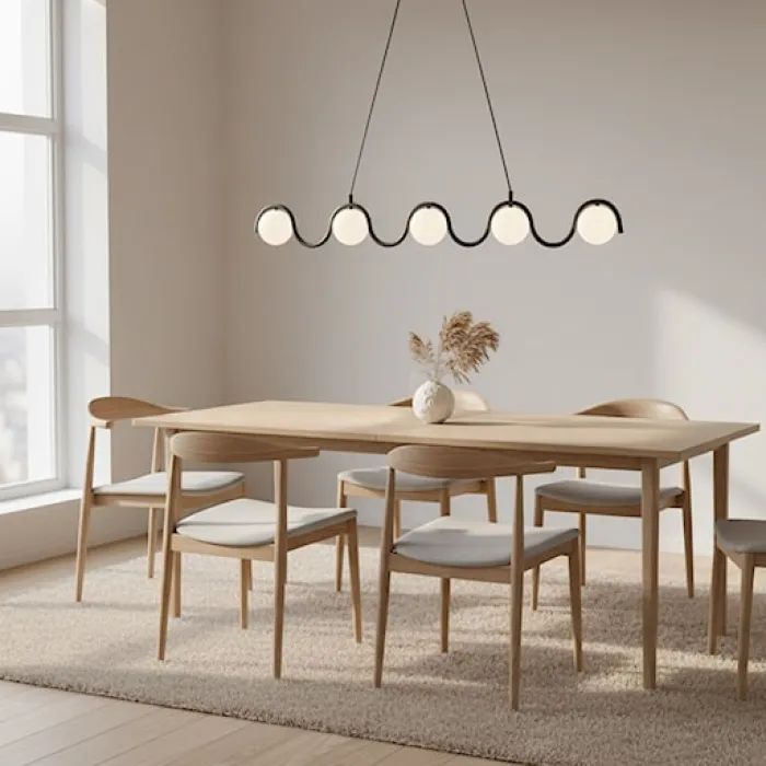 Lampa wisząca Sinus x5 biało-czarna