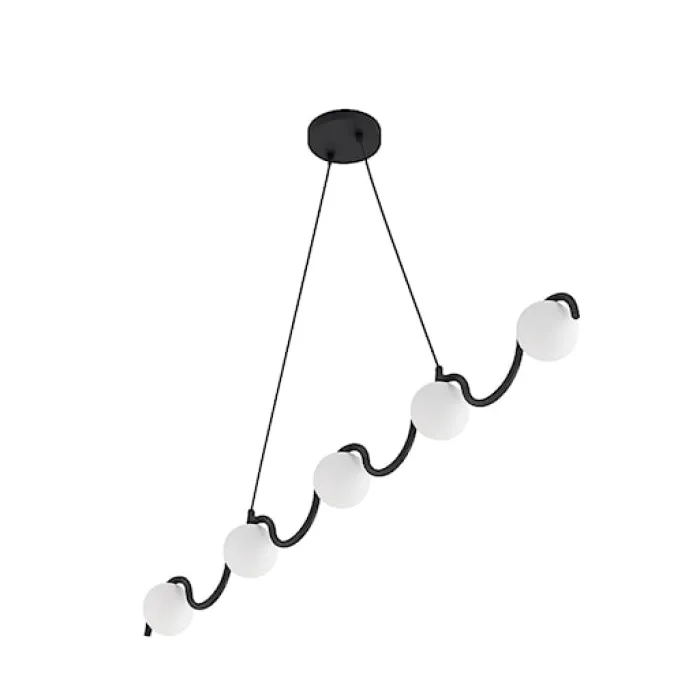 Lampa wisząca Sinus x5 biało-czarna