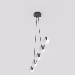 Lampa wisząca Sinus x5 biało-czarna