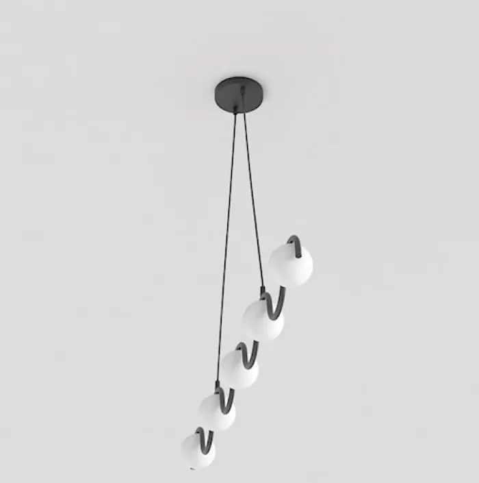Lampa wisząca Sinus x5 biało-czarna