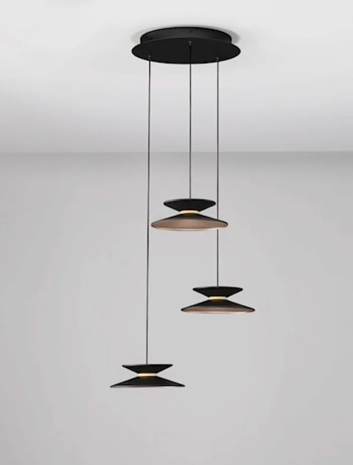Lampa wisząca Sketter LED x3 złoto-czarna