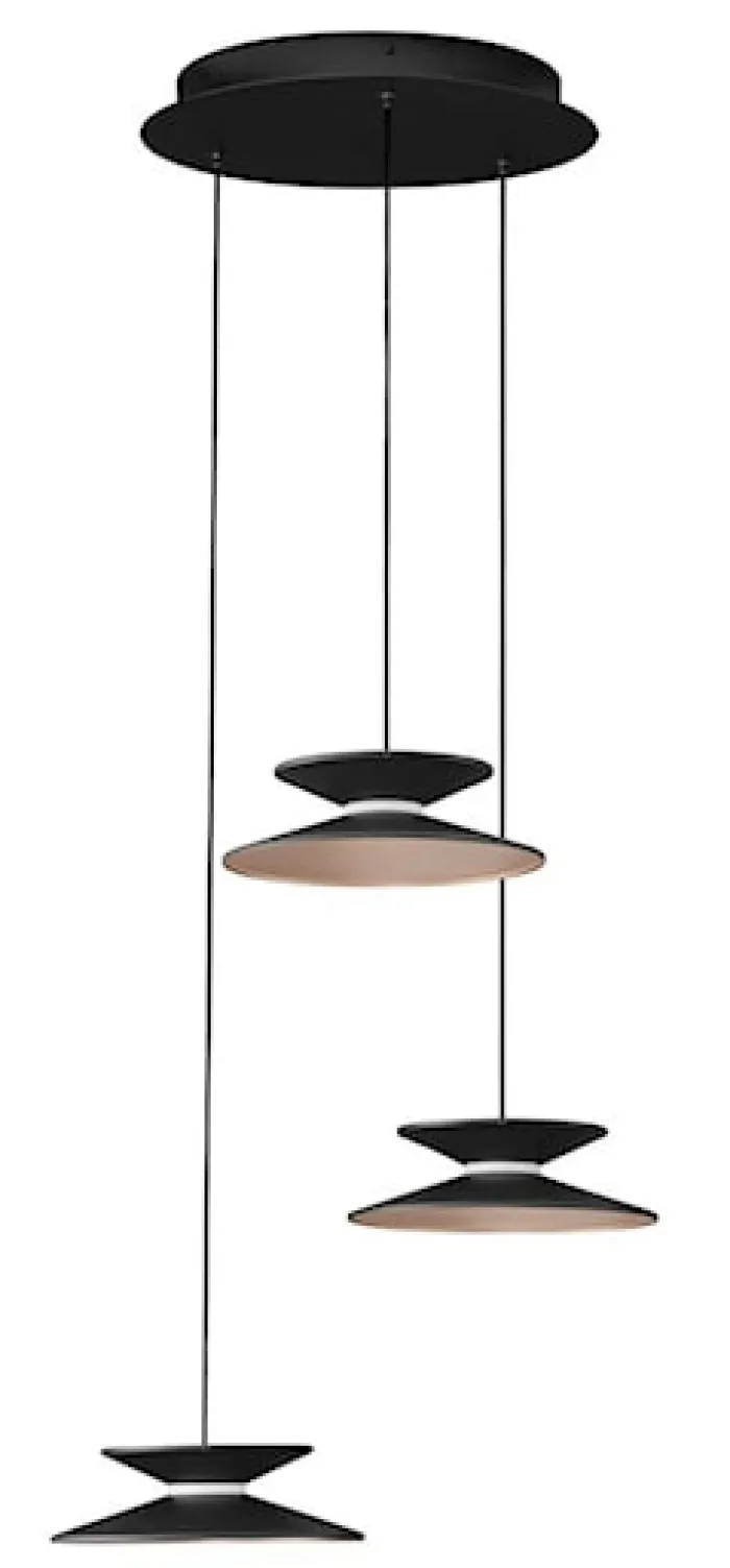 Lampa wisząca Sketter LED x3 złoto-czarna
