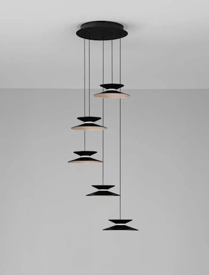 Lampa wisząca Sketter LED x5 złoto-czarna