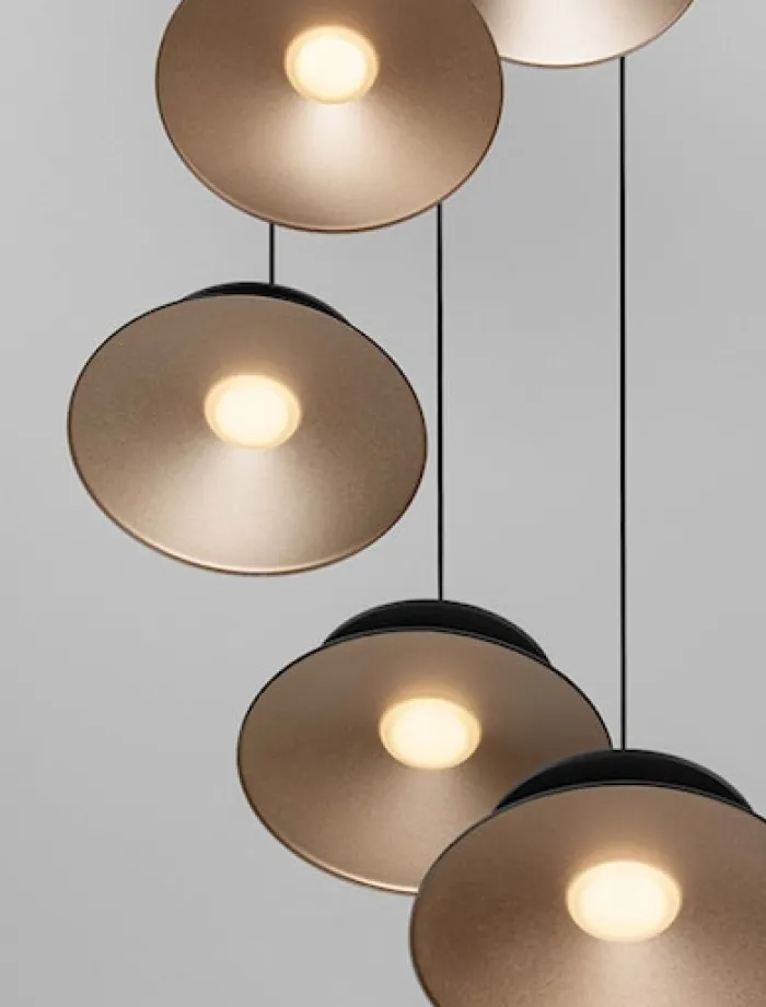 Lampa wisząca Sketter LED x5 złoto-czarna