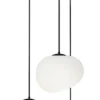 Lampa wisząca Stones x3 na okrągłej podsufitce białe klosze