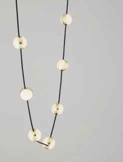 Lampa wisząca Systally LED 160 cm złoto-czarna girlanda