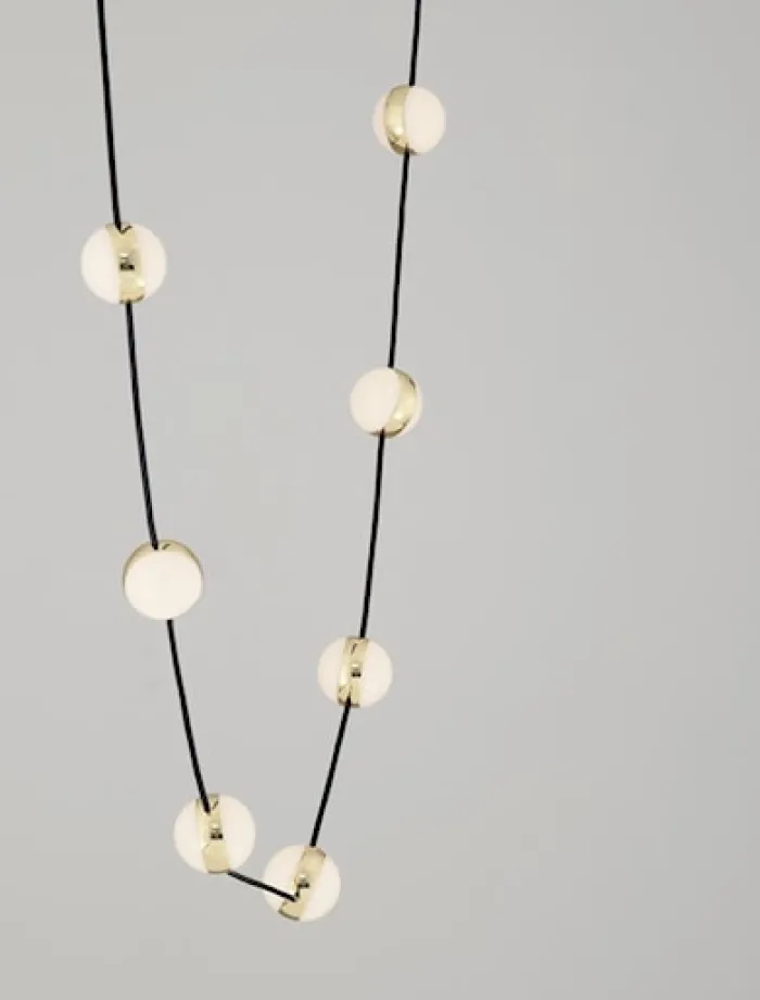 Lampa wisząca Systally LED 160 cm złoto-czarna girlanda