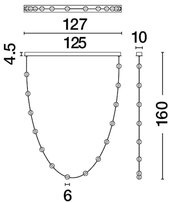Lampa wisząca Systally LED 160 cm złoto-czarna girlanda