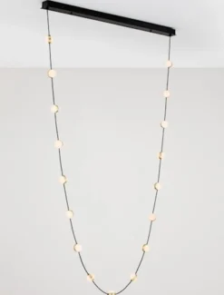 Lampa wisząca Systally LED 210 cm złoto-czarna girlanda