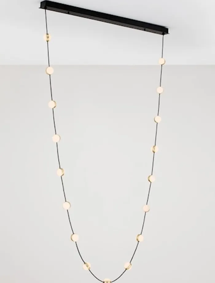 Lampa wisząca Systally LED 210 cm złoto-czarna girlanda