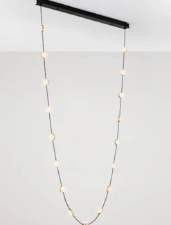 Lampa wisząca Systally LED 210 cm złoto-czarna girlanda