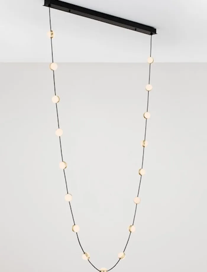Lampa wisząca Systally LED 210 cm złoto-czarna girlanda