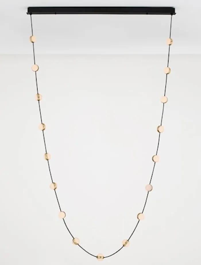Lampa wisząca Systally LED 210 cm złoto-czarna girlanda