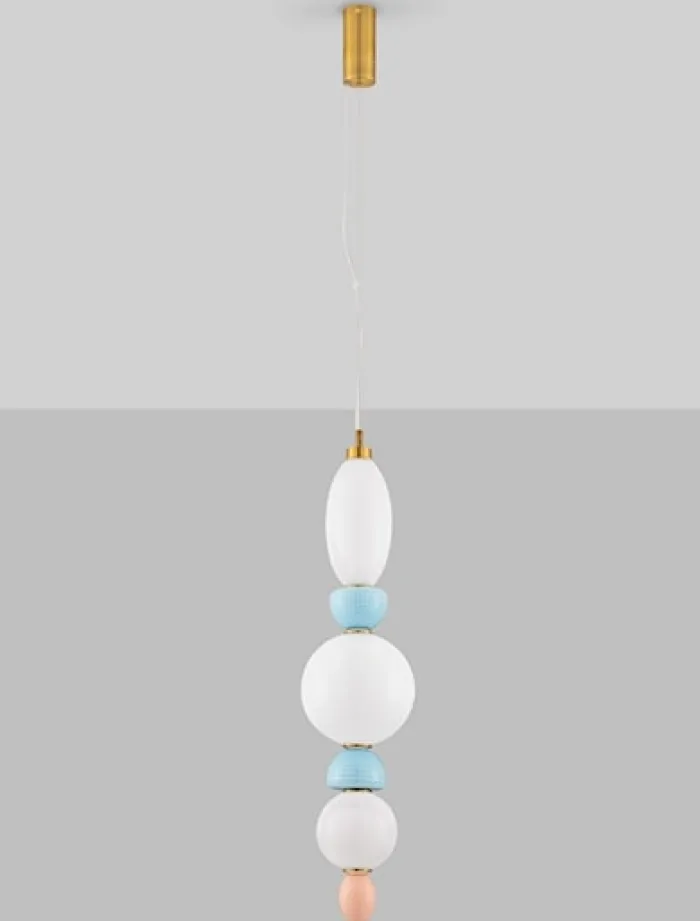 Lampa wisząca Texells LED niebiesko-złota
