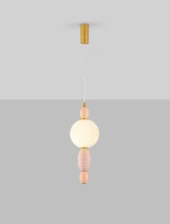 Lampa wisząca Texells LED różowo-złota