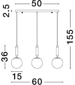 Lampa wisząca Trallos x3 złota