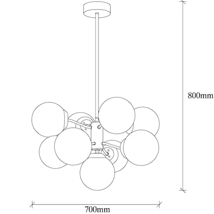 Lampa wisząca Tuiren x9 miedziana