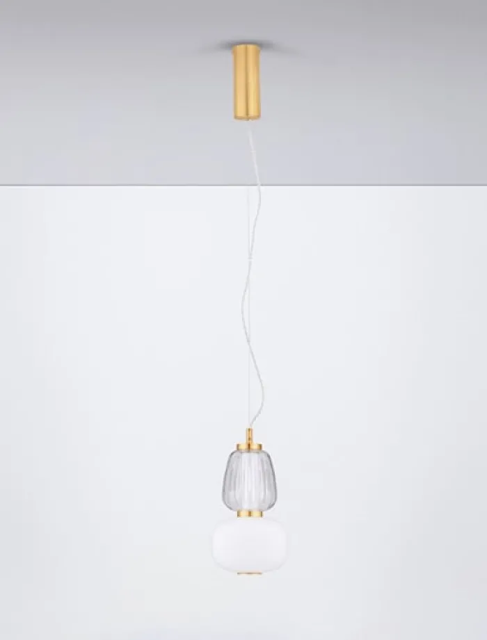 Lampa wisząca Velorya II LED biało-złota