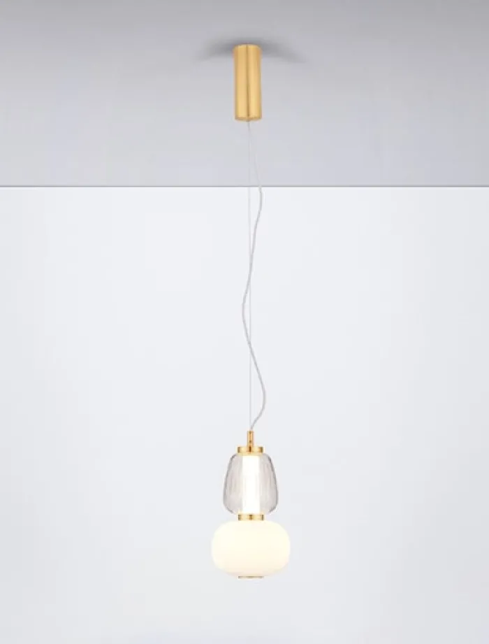 Lampa wisząca Velorya II LED biało-złota