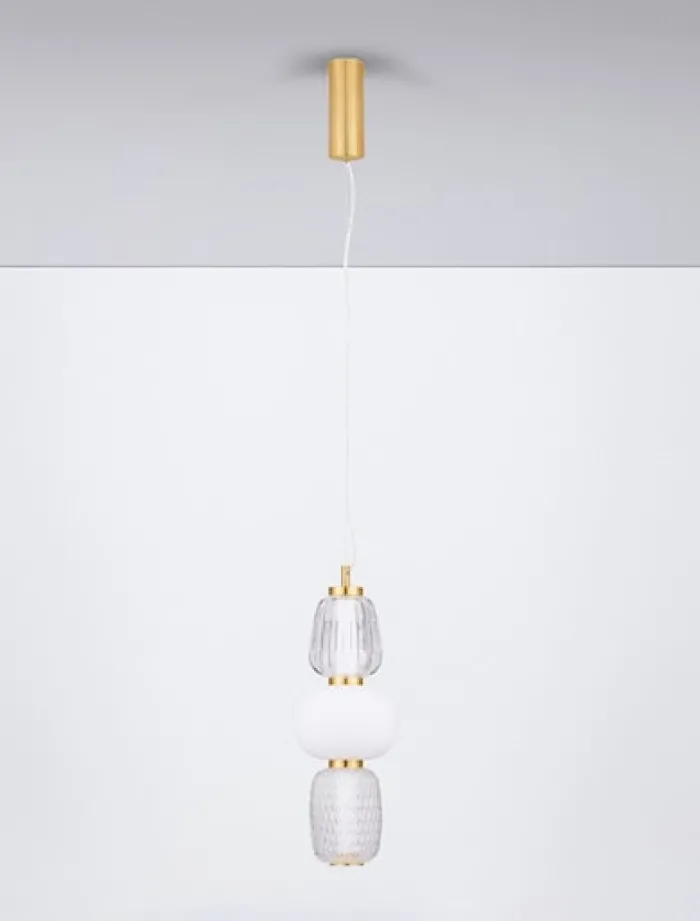 Lampa wisząca Velorya I LED biało-złota