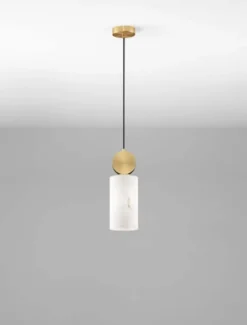 Lampa wisząca Xiteen złota marmurowa