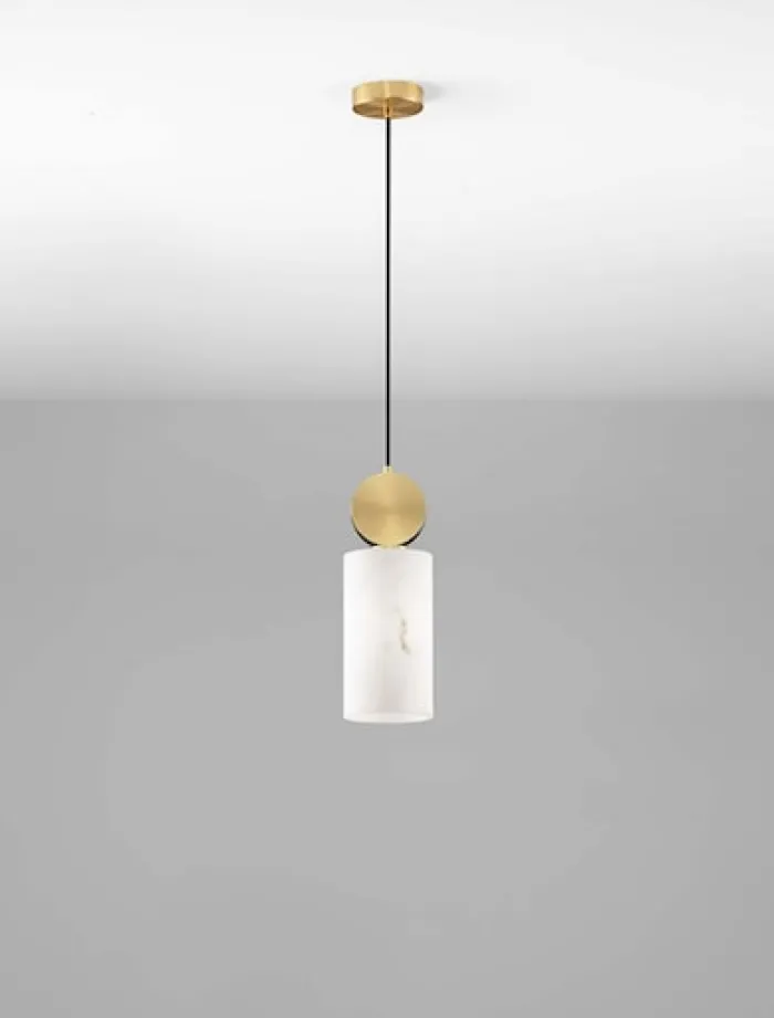 Lampa wisząca Xiteen złota marmurowa