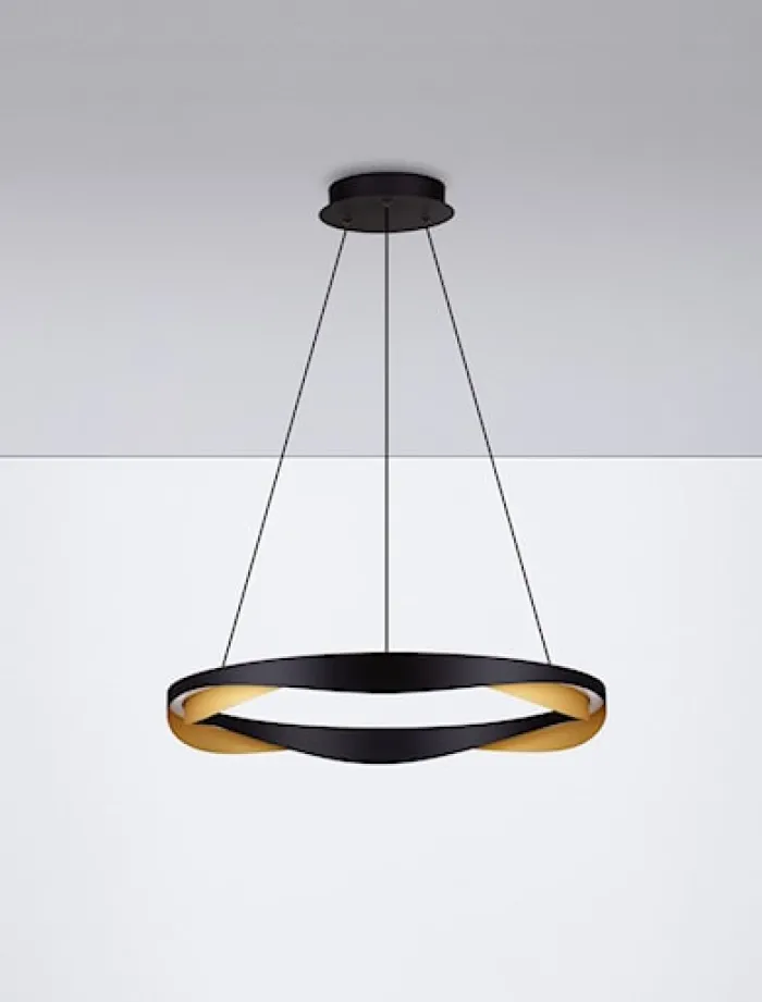 Lampa wisząca Yoffus LED złoto-czarna