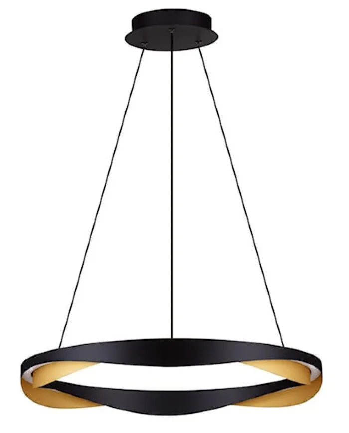 Lampa wisząca Yoffus LED złoto-czarna