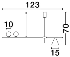 Lampa wisząca Zeletter x3 złoto-czarna