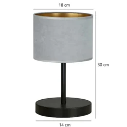 Lampka nocna Hellid średnica 18 cm szara