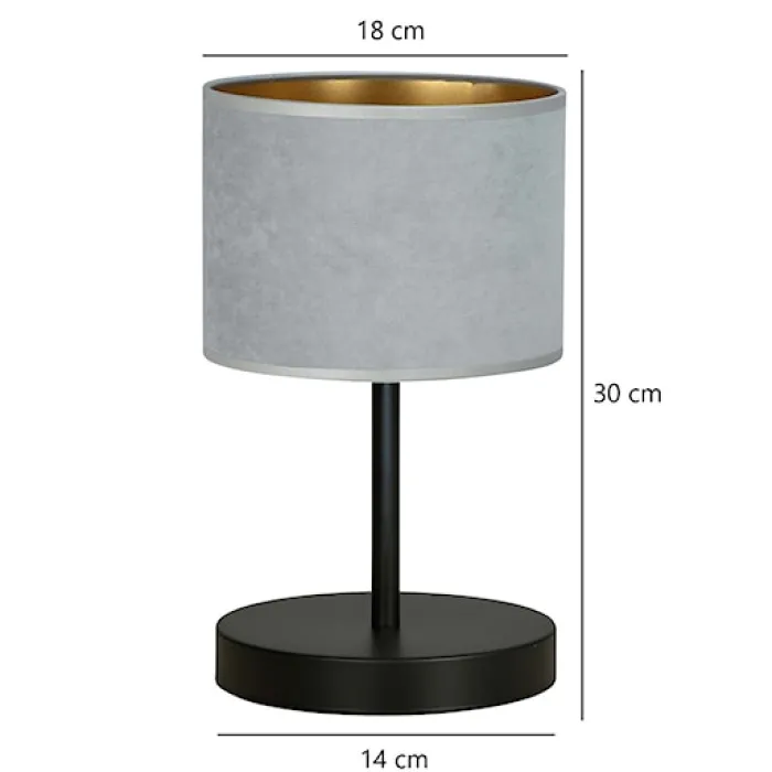 Lampka nocna Hellid średnica 18 cm szara