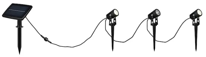 Lampy ogrodowe Obidos LED solarne czarne