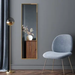 Lustro ścienne Dalone 142x37 cm stare złoto