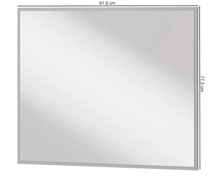Lustro ścienne Simply prostokątne 92x77 cm w szarej ramie