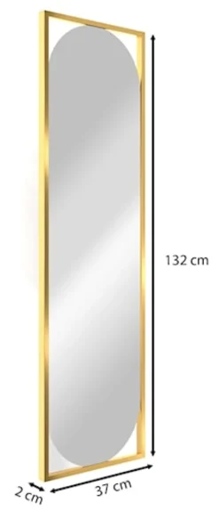Lustro ścienne Thelmen 132x37 cm w złotej ramie