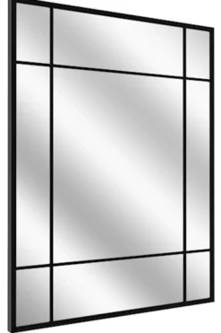 Lustro ścienne Villary 95x69 cm ze szprosami czarne