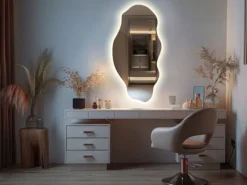 Lustro wiszące Museve z podświetleniem LED 90x45 cm
