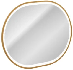 Lustro z oświetleniem LED Olimmi 90x70 cm w złotej ramie