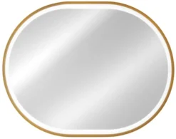 Lustro z oświetleniem LED Olimmi 90x70 cm w złotej ramie