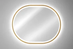 Lustro z oświetleniem LED Olimmi 90x70 cm w złotej ramie