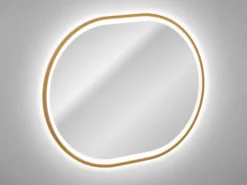 Lustro z oświetleniem LED Olimmi 90x70 cm w złotej ramie