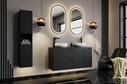Lustro z oświetleniem LED Olimmi 90x70 cm w czarnej ramie