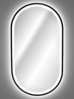 Lustro z oświetleniem LED Olimmi 90x50 cm w czarnej ramie
