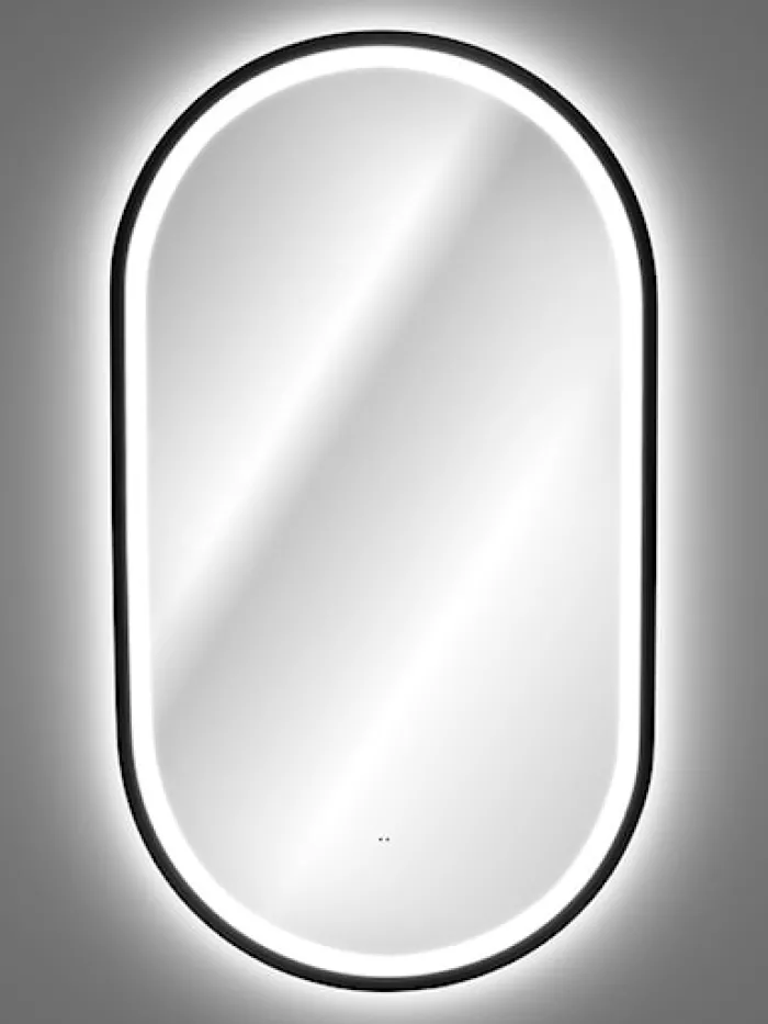 Lustro z oświetleniem LED Olimmi 90x50 cm w czarnej ramie