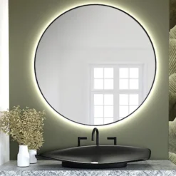 Lustro z podświetleniem led Bright Premium średnica 100 cm czarne/ neutralna barwa światła