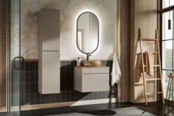 Lustro z podświetleniem LED Olimmi 90x50 cm w czarnej ramie