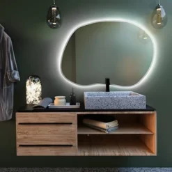 Lustro z podświetleniem Stain II Bright 70x50 cm srebrne/ neutralna barwa światła